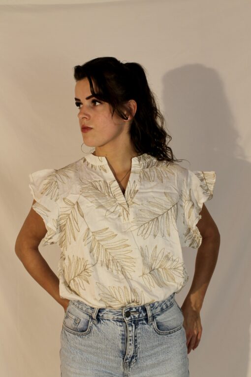 shirt goud/wit