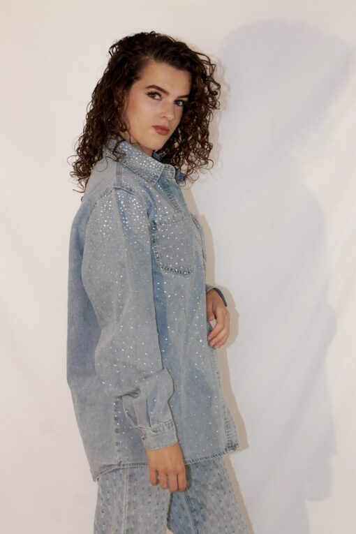 demin glitter blouse