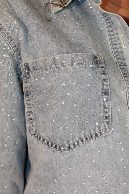 demin glitter blouse - Afbeelding 3