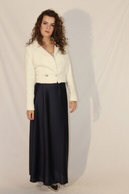 satijnen donker blauw